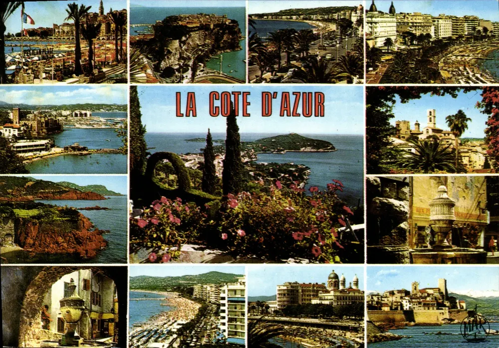A Costa Azul — vista panorâmica — Bilhete postal antigo n°06 - Frente