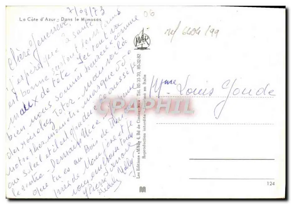 मिमोसा में बच्चे — कोट डी आजूर — संस्करण मारी, संख्या 6604 - पीछे