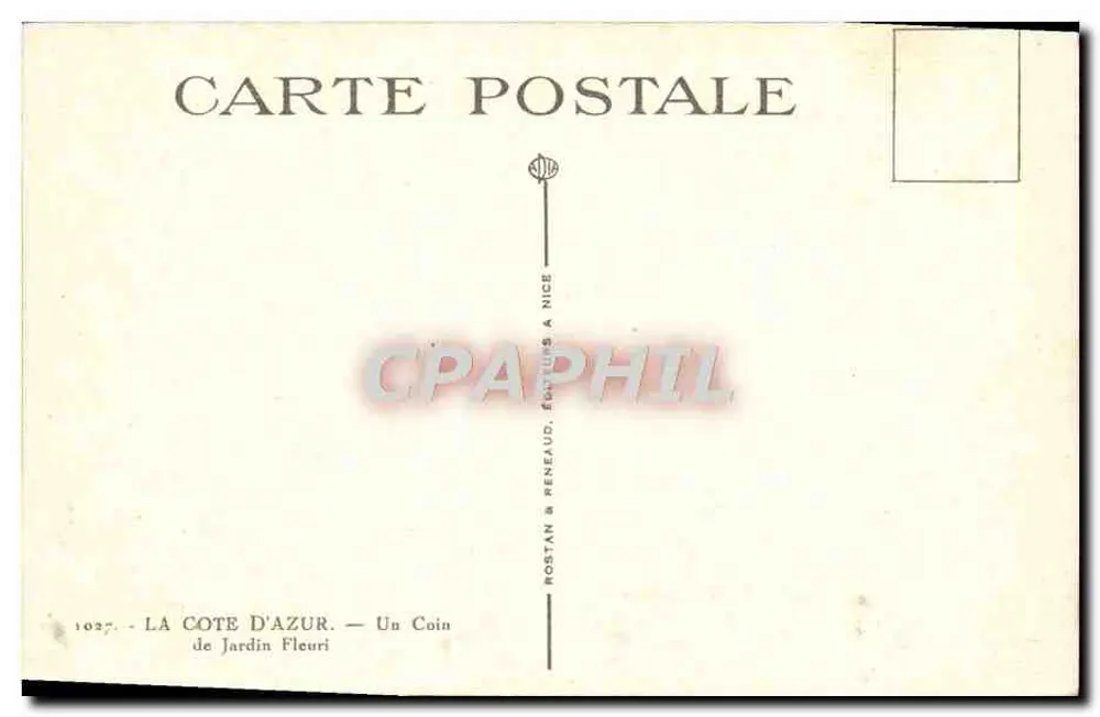 Blühender Garten in Nice — Ein Stück der Côte d'Azur — Verlag Rostan & Peneaud, Nr. 1027 - Rückseite