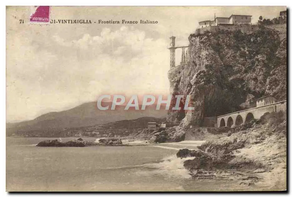 Französisch-Italienische Grenze in Vintimiglia — Verlag Richiello Vintimiglia (Italien) n°71 - Vorderseite