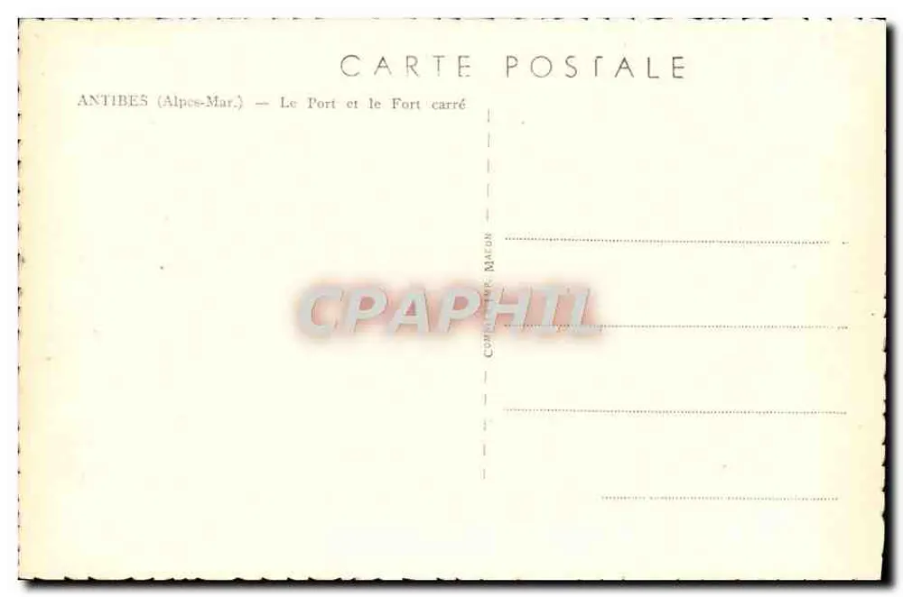 Antibes — Le Port et le Fort carré — Cim - Rückseite