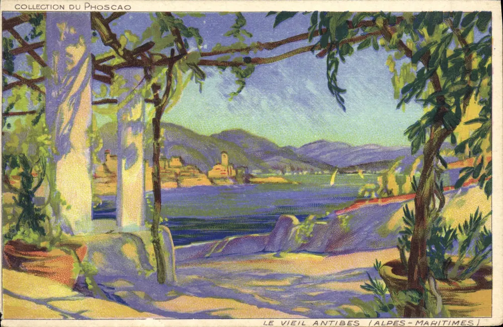 O Velho Antibes (Alpes-Maritimes) — vista de um jardim — Coleção do Phoscao - Frente
