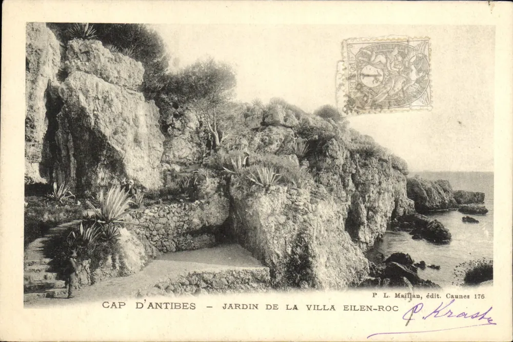 Cap d'Antibes — Jardim da Villa Eilen-Roc — P. L. Maillan, edit. Caunes 176 - Frente