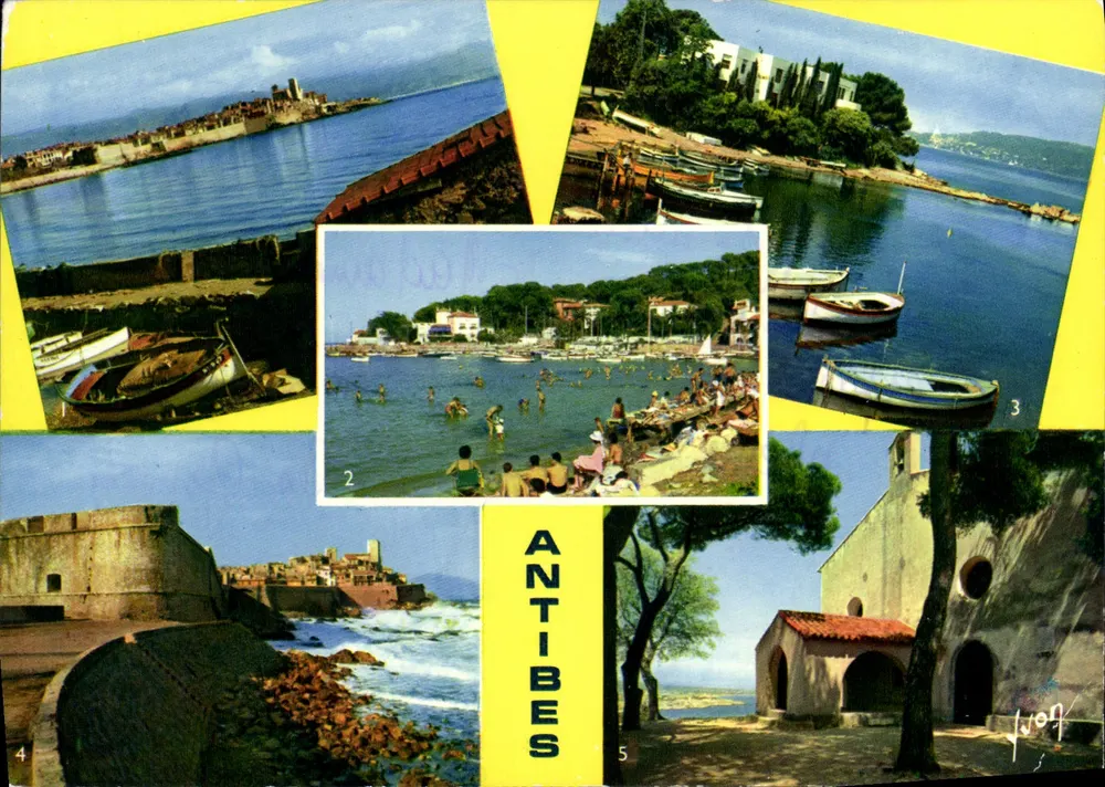 Cap d'Antibes — Vista geral, praia, muralhas, santuário — Éditions d'Art Yvon, n°10/4882 - Frente
