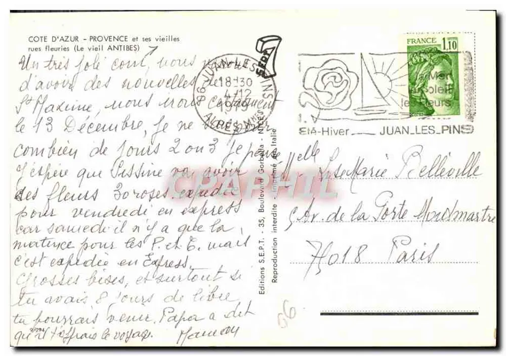 Blütenreiche Straßen — Altantibes — Éditions S.E.P.T. n°66 - Rückseite
