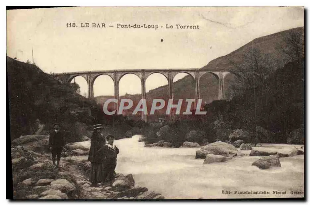 Le Bar — Pont-du-Loup — Il Torrente — Ed. Photo-Industrielle Nicoud-Gratte - Recto