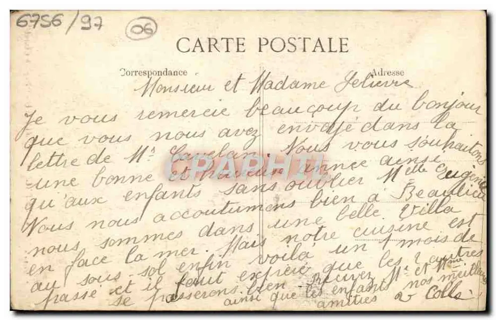 Beaulieu - 'Igreja Inglesa' — Costa Azul — editor Perfecta, n° 77 - Verso