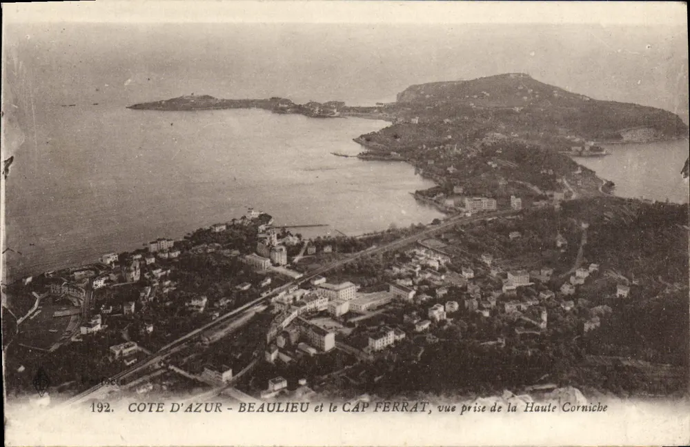 Côte d'Azur - Beaulieu und Cap Ferrat, Ansicht vom Haute Corniche — Verleger E. Le Deley, Nr. 192 - Vorderseite