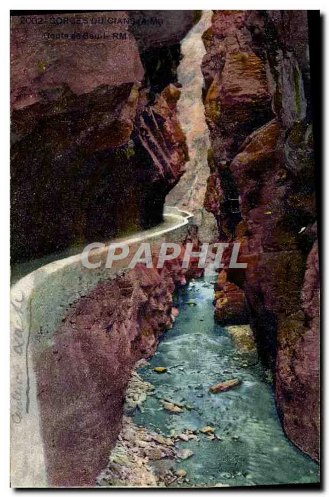 Gorges do Gians (A.M.) — Estrada de Boui — Édition Rostan & Munier, Nice - Frente