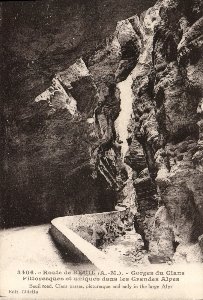 Gorges del Cians — Strada di Beuil (A.-M.) — Edit. Gilletta - Recto