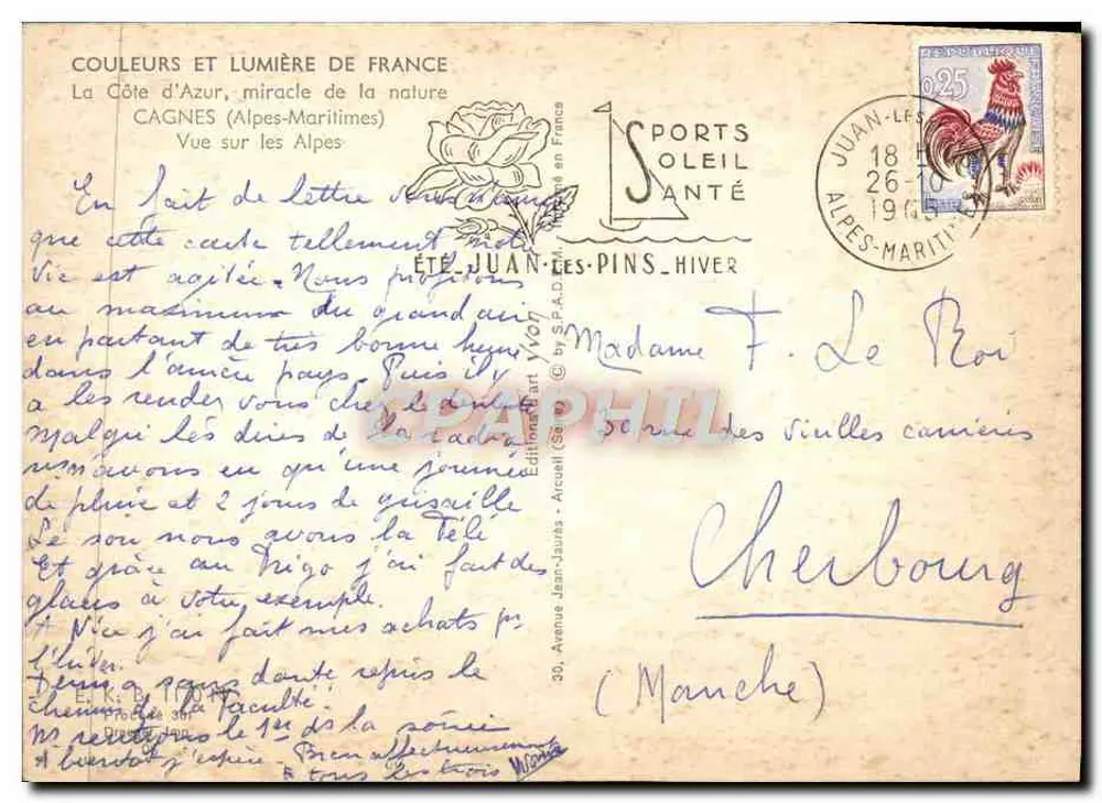 Vista das Alpes — Cagnes (Alpes-Maritimes) — Editor S. OLEIL - Verso