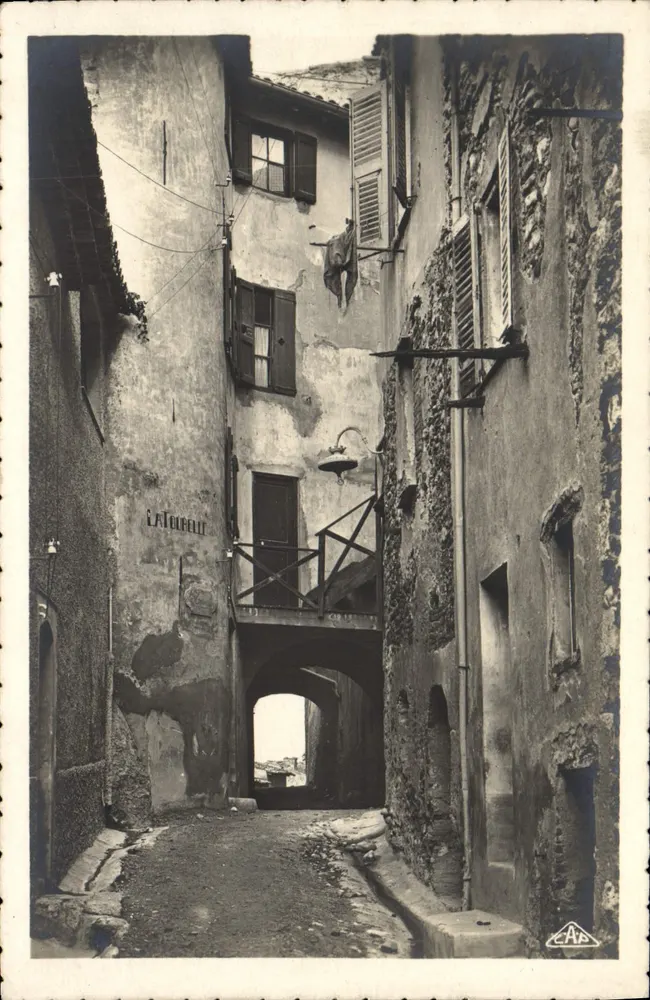 Cagnes-sur-Mer — Una vecchia via — Ed. Rigolle - Recto