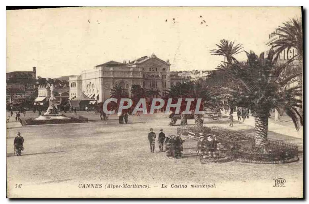 CANNES (Alpes-Maritimes) — Le Casino municipal — IND. NOL. n° 547 - Frente