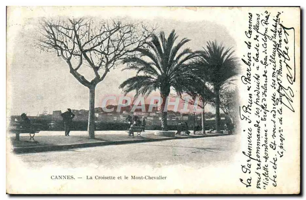 CANNES — La Croisette und Mont-Chevalier — F. Brun, Cannes - Vorderseite