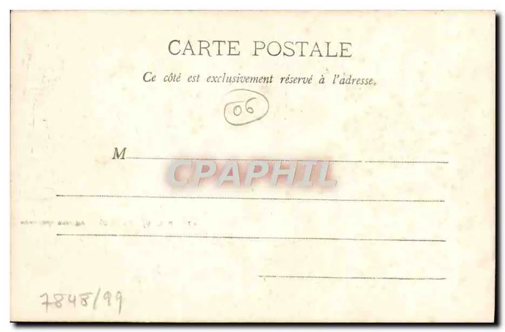 Cannes - Praça Mérimée — vista do parque com palmeiras e passeio — P.L.M. n°47 - Verso