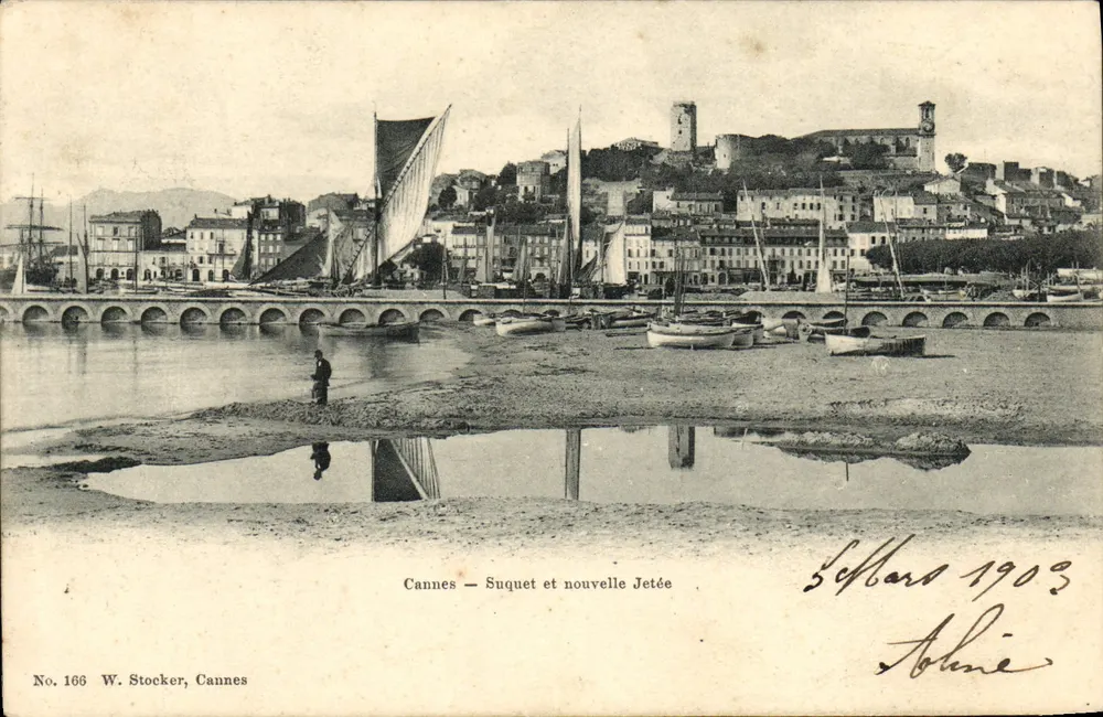 Cannes — Suquet e nova Jetée — W. Stocker, Cannes, n°166 - Frente
