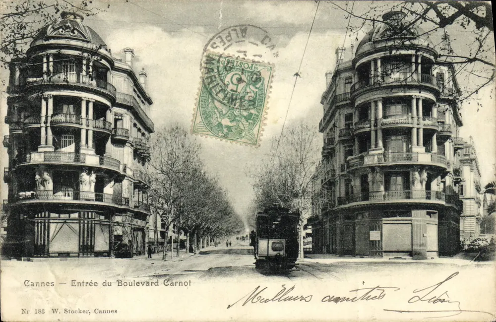Cannes — Entrée du Boulevard Carnot — W. Stocker, Cannes, Nr 183 - Frente