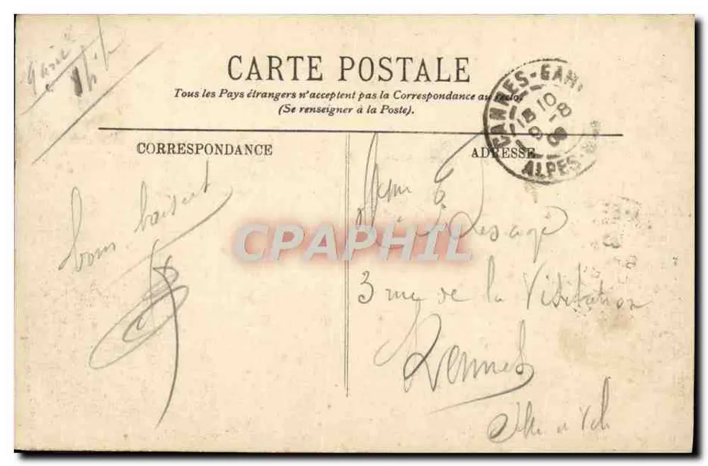 Cannes — Fontaine St-Georges, errichtet zur Erinnerung an den Herzog von Albany — LL. — Nr. 100 - Rückseite