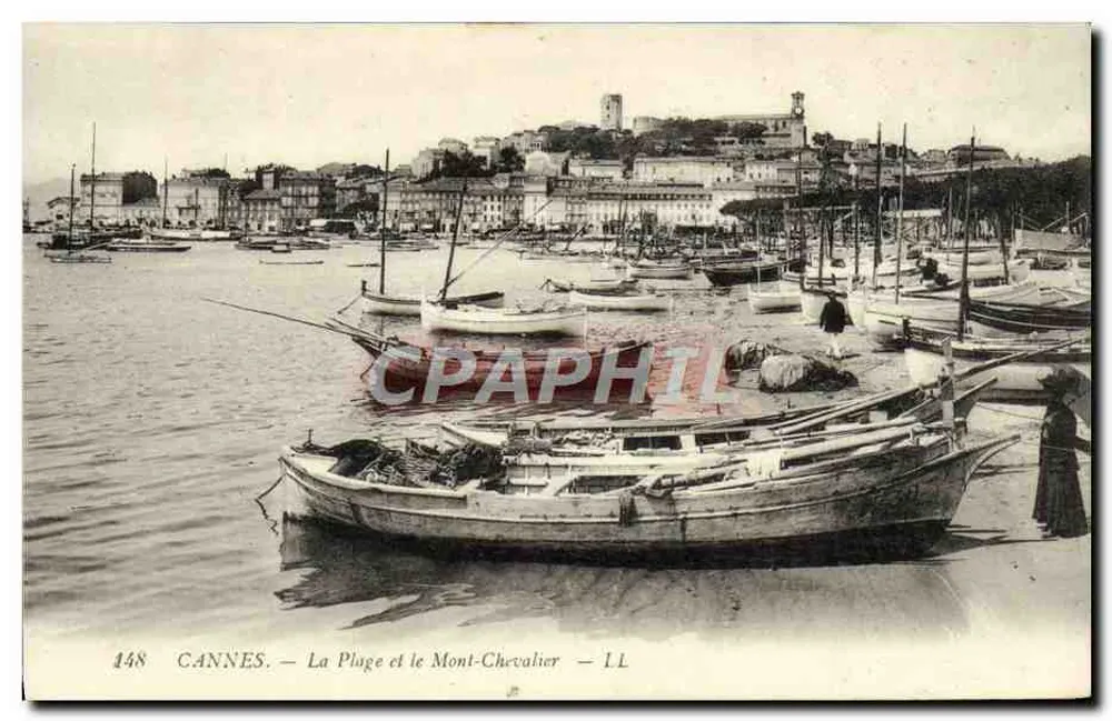 CANNES — Strand und Mont Chevalier — LL - Vorderseite