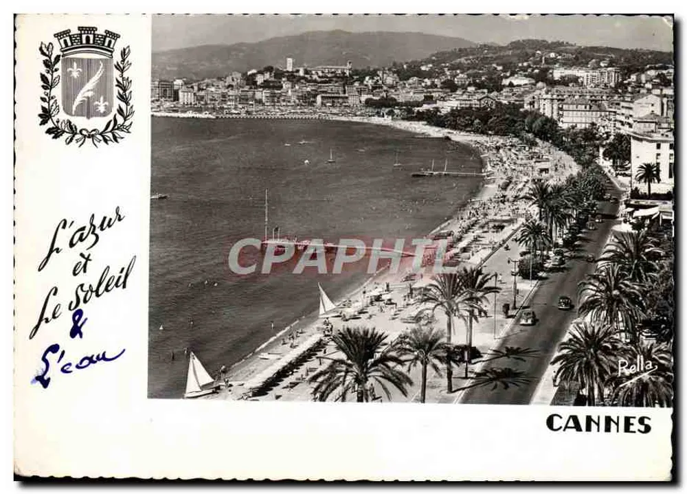 Cannes — Allgemeiner Blick auf den Boulevard de la Croisette und den Suquet — Pella - Vorderseite