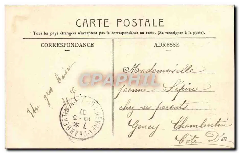 Cannes — Uma Avenida de Palmeiras — Edição A. Brémont, Cannes - Verso