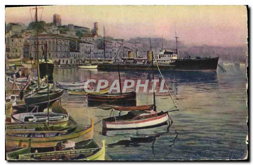 Cannes — Der Hafen und der Mont Chevalier — Éditions d'Art Iyvun - Vorderseite