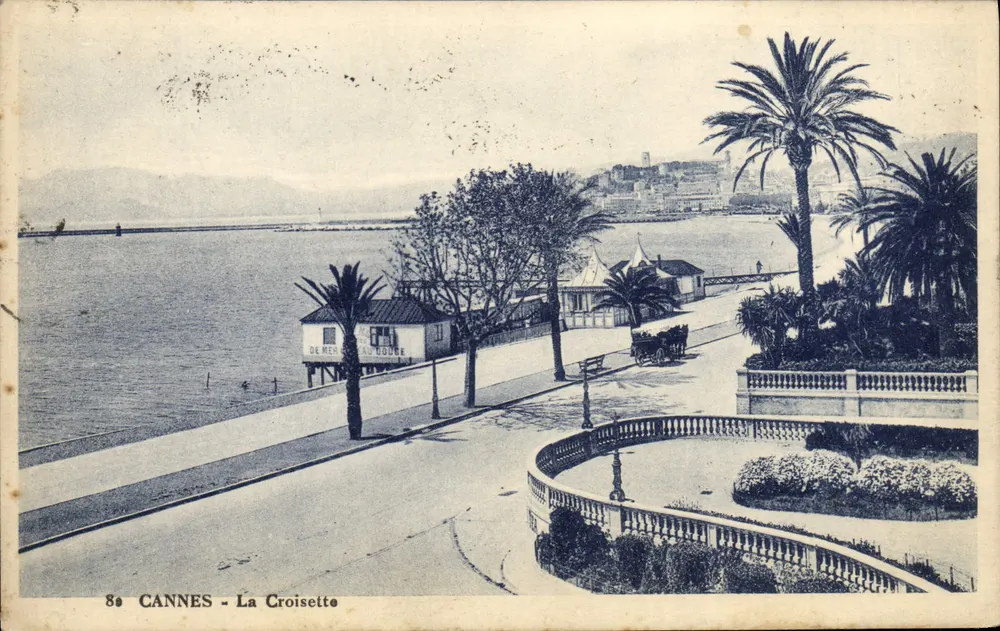 CANNES - La Croisette — vista da promenade e do « DE MERCIER D'OUCHE » — Édition des Édymes de France, n°80 - Frente