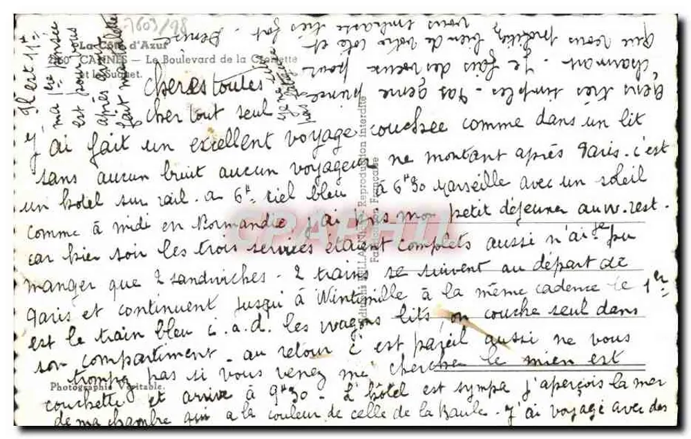 Cannes — Die Promenade von La Croisette — Verlag Rella - Rückseite