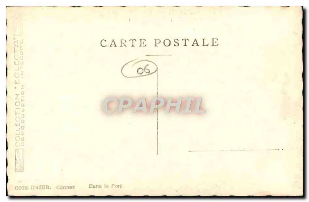 Porto de Cannes — Vista de veleiros — Coleção D'Azur - Verso