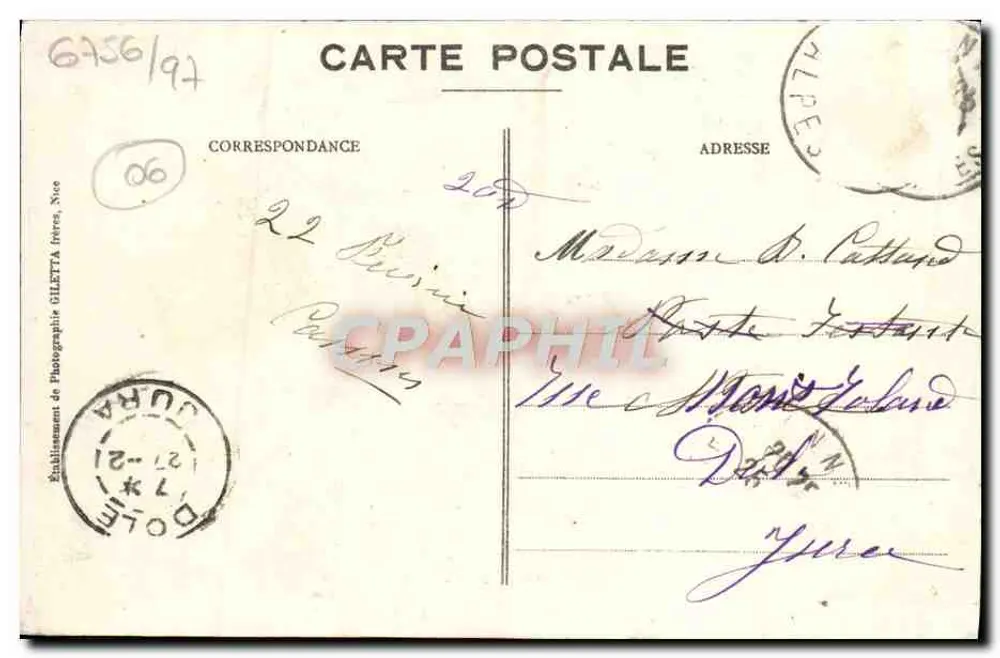 CANNES - Die Strände und der Mont Chevalier — Édition Giletta, phot. Nice, n° 470 - Rückseite