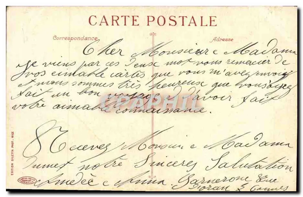 CANNES — Il Casinò Municipale — Edizione Giletta, n° 493 - Verso