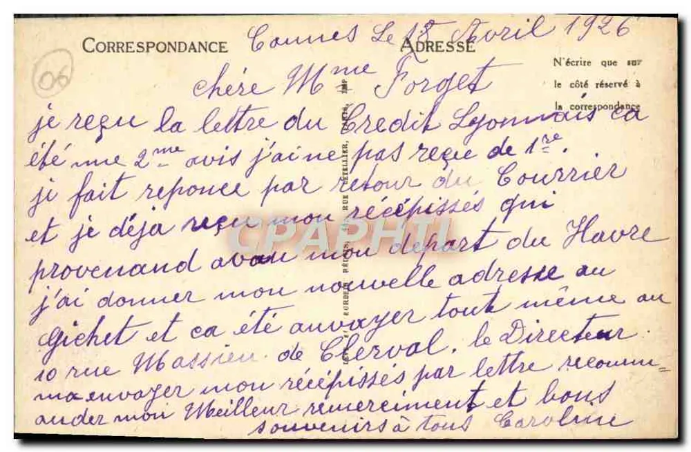 CANNES — Die Promenade de la Croisette und das Hotel Gonnet — LL - Rückseite