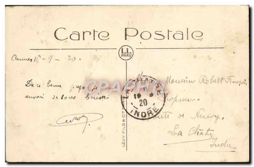 Cannes - La Croisette et Le Mont-Chevalier - LL - Verso