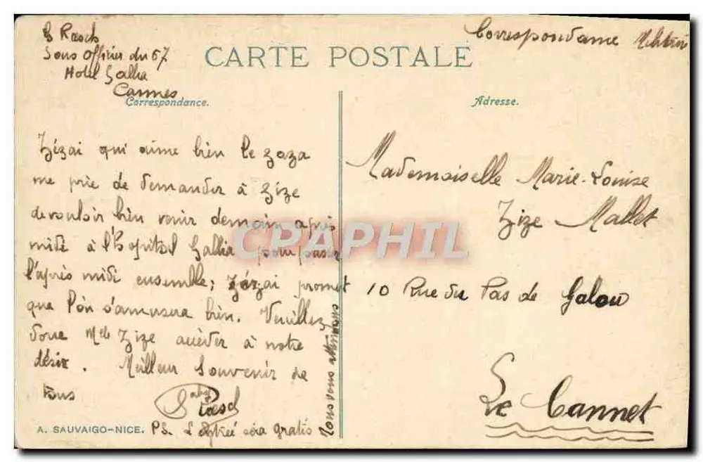 CANNES. A Estátua de Lord Brougham — ND. Fot. — N° 248 - Verso
