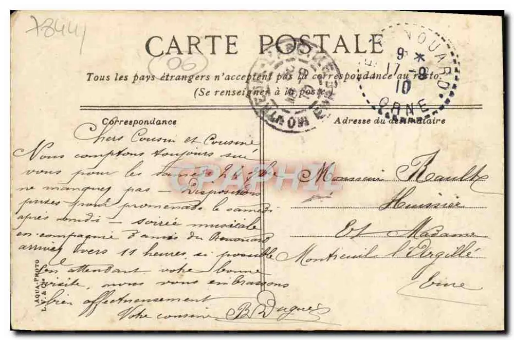 Cannes. La Croizette — promenade bordée de palmiers et d'arbres, éditeur L.N.S.C.P. - Rewers