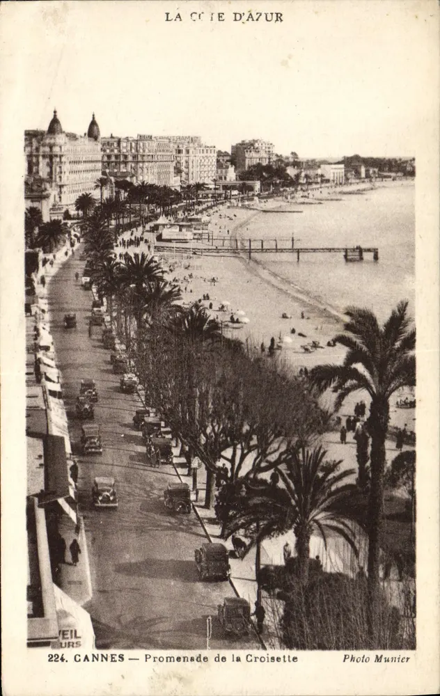 Cannes — Promenade de la Croisette — Photo Munier, n° 224 - Frente