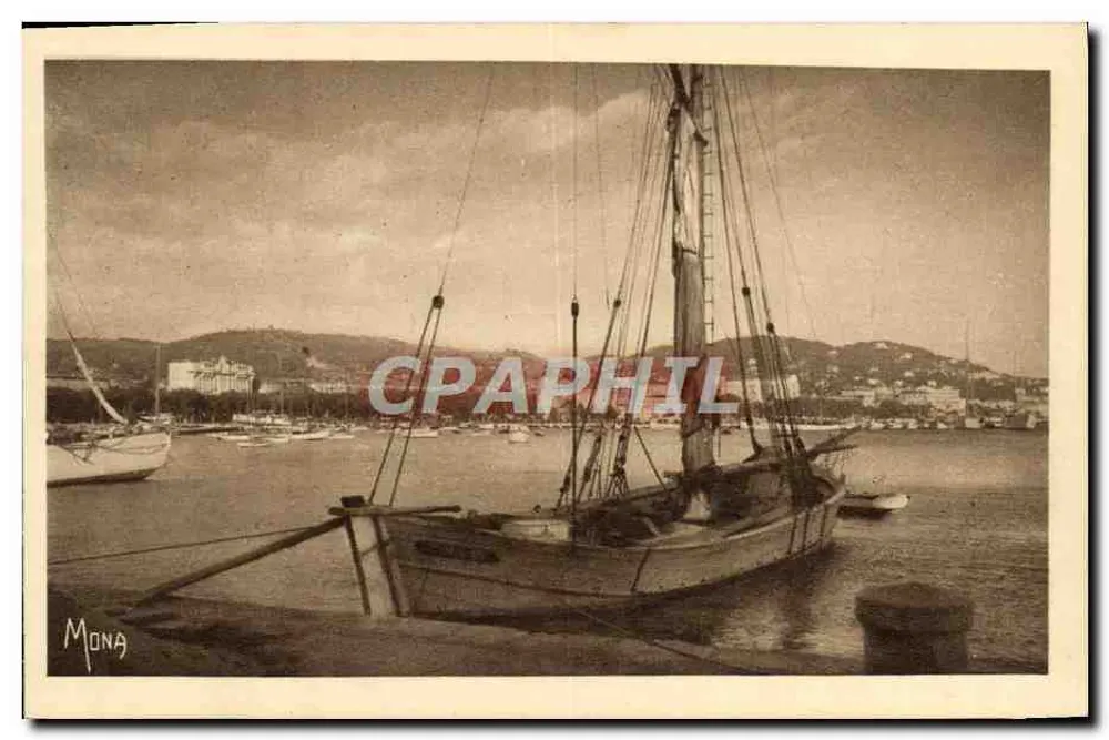 Cannes — Der Hafen vom Quai St-Pierre aus gesehen, in Richtung Allées de la Liberté und dem Casino — Éditions d'art MONA, SE. 512 - Vorderseite
