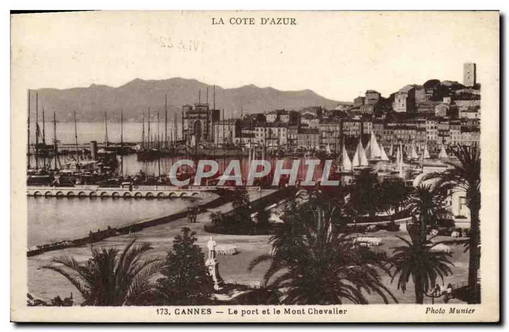 Cannes — Der Hafen und der Mont Chevalier — Photo Munier, Nr. 173 - Vorderseite