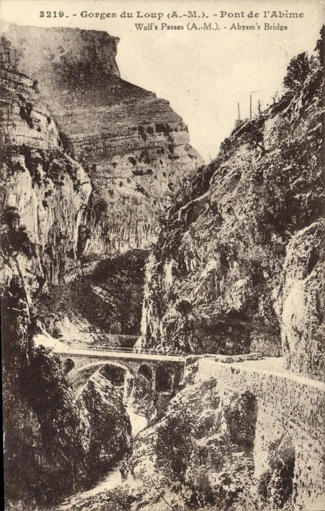 Gorges do Loup (A.-M.) - Ponte do Abismo — J. Gilletta e Cie, Nice, n° 3219 - Frente