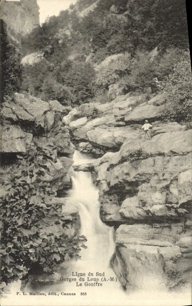 Garganta do Loup (A.-M.) — O Abismo — P. L. Maillan, editor, Cannes 333 - Frente