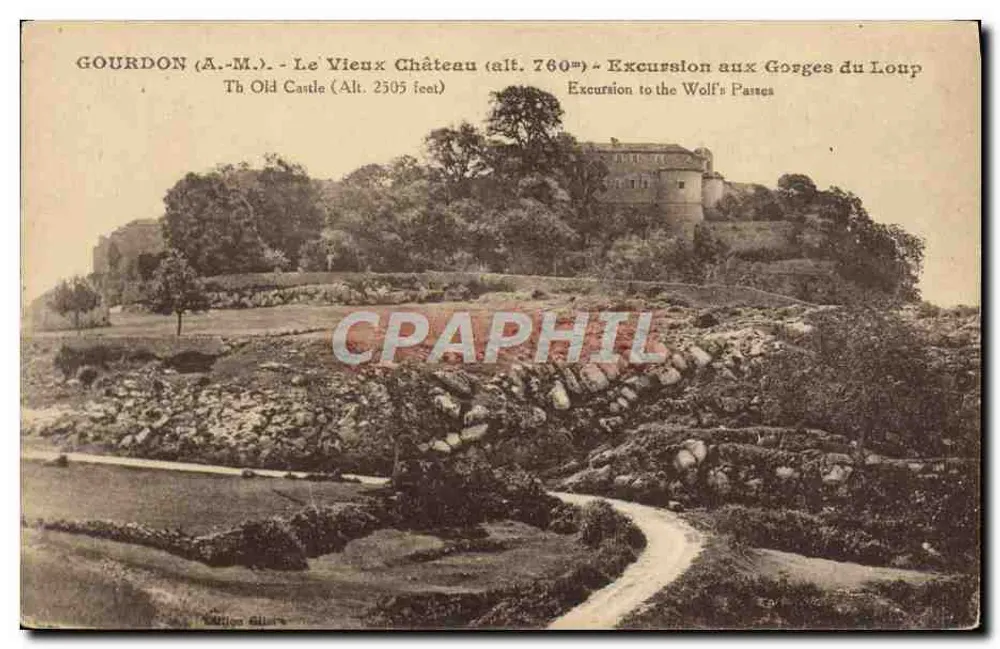 Gourdon (A.-M.) - Das alte Schloss (Höhe 760m) - Ausflug zu den Gorges du Loup - Vorderseite