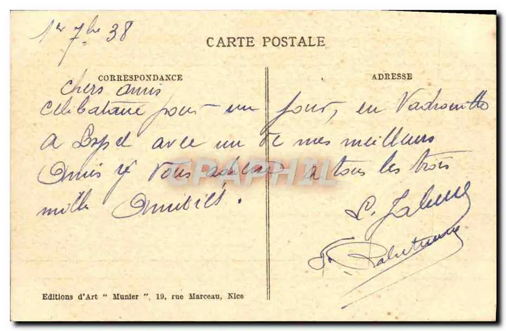 Route von Menton nach Sospel — Der Viadukt Caramel — Foto Munler, n° 348 - Rückseite