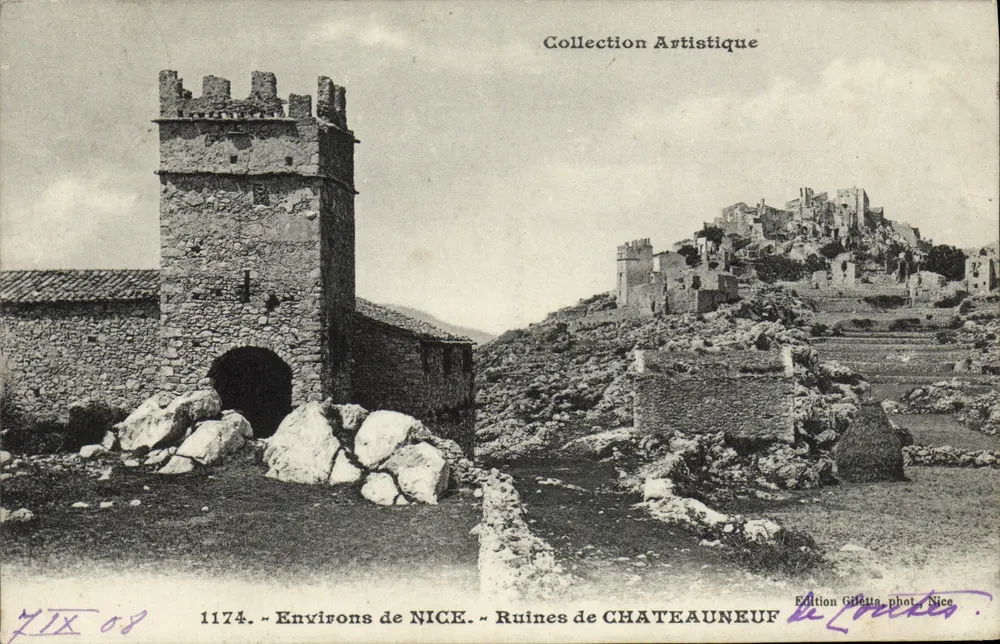 Ruínas de CHATEAUNEUF — Entorno de NICE — Edição Gifetta, fot. Nice - Frente