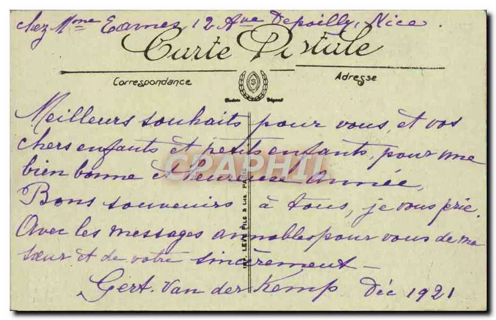 Nice-Cimiez — Hof van het klooster — Het Putje — LL. — Selle - Achterkant