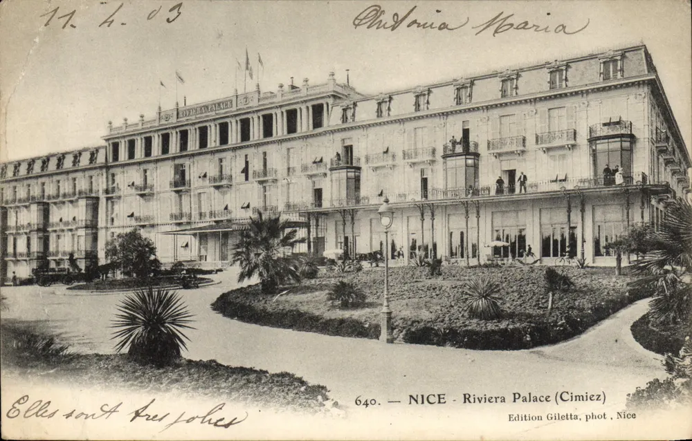 Nice - Palácio da Riviera (Cimiez) — Edição Gilettà, fot. Nice, n° 640 - Frente