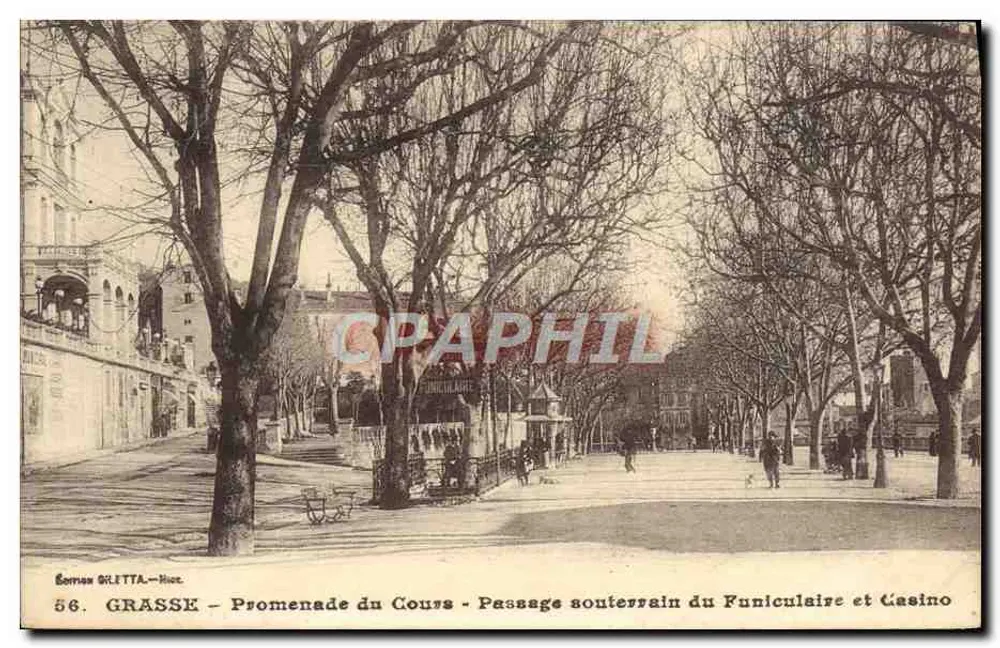 Grasse - Promenade du Cours - Unterirdischer Gang des Funicular und Casino - Vorderseite