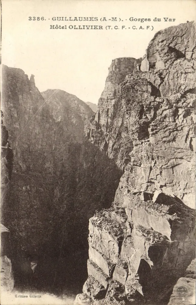 Gorges du Var — Blick auf die Klippen — Hotel Ollivier (A-M) — Giletta-Ausgabe, Nr. 3386 - Vorderseite