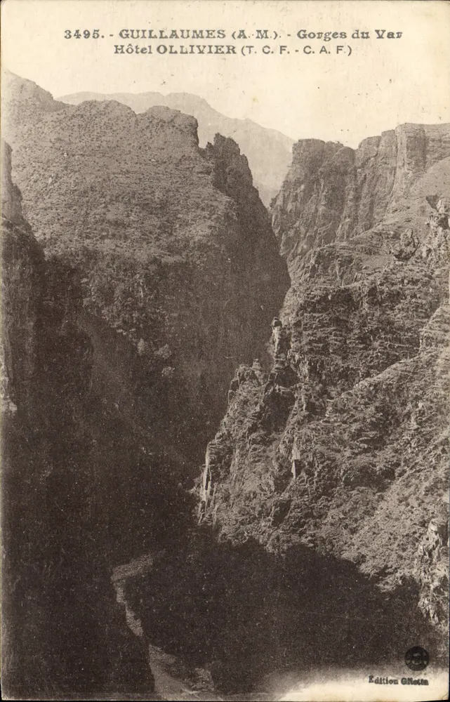 Gorges du Var — Blick auf die Klippen — Hotel Ollivier (A.M.) — Edition Giletta - Vorderseite