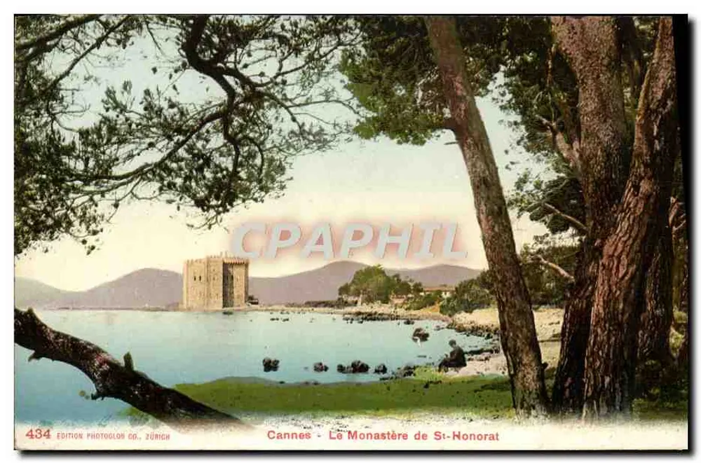 Cannes - O Mosteiro de São Honório — Edição Photoglor Co., Zurique, n° 434 - Frente