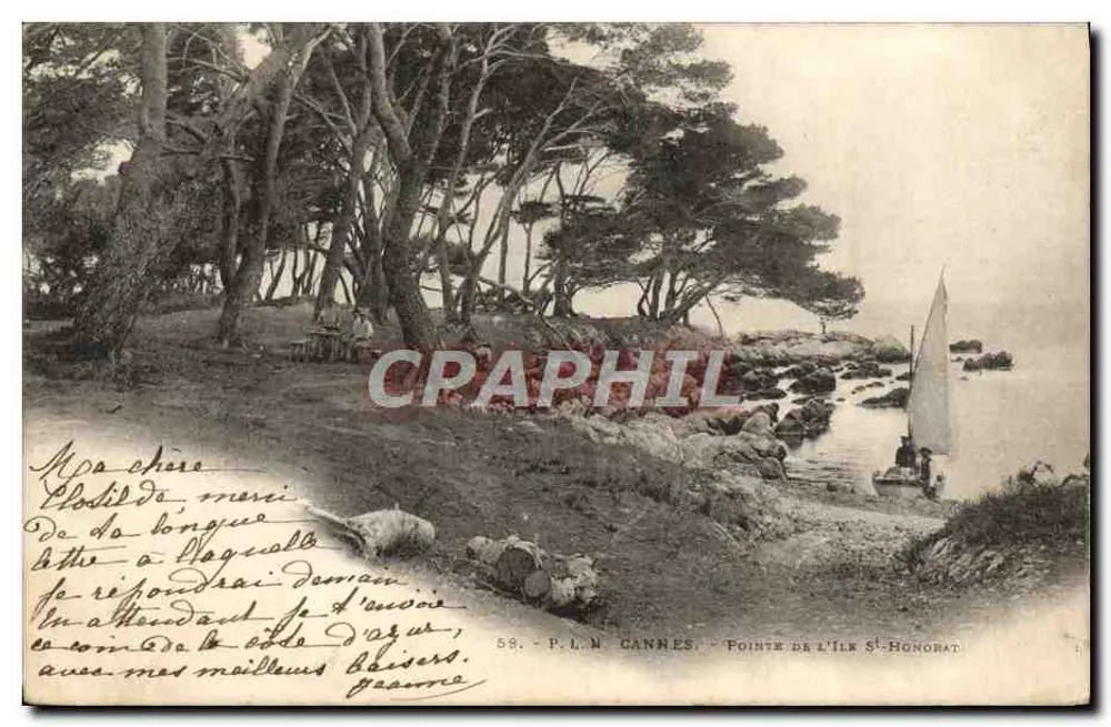 Ponta da Ilha Saint-Honorat — Cannes — P.L.N. Cannes, n°59 - Frente